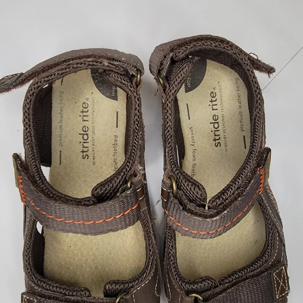 Stride Rite SRT PS Colby Double Strap Sandal Kids Size 13 W Brown